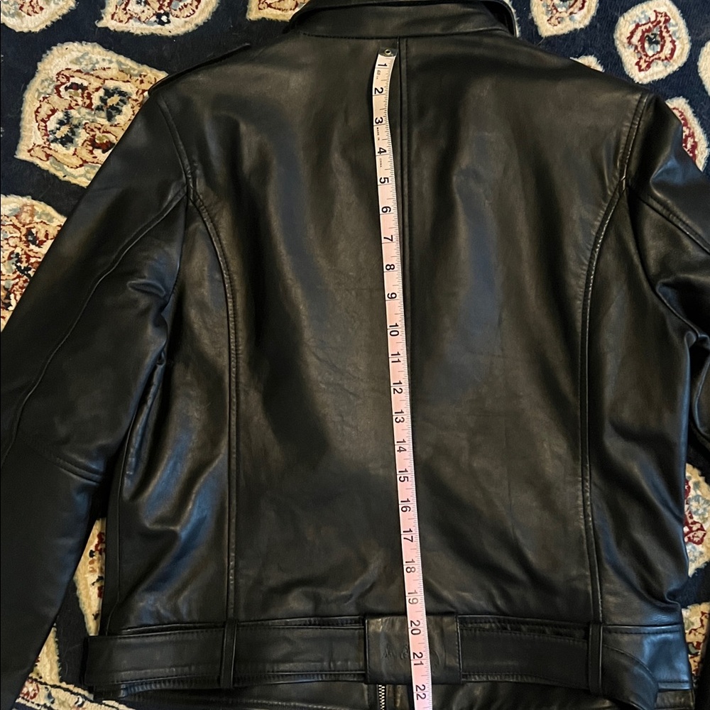 Sam Edelman Black Leather Jacket with Silver Accents - Picture 7 of 9